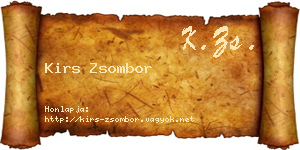Kirs Zsombor névjegykártya
